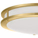 Flaxmere 14 In. Brushed Gold Dimmable Integrated LED Flush Mount Ceiling Light with Frosted White Glass Shade