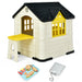 Kid'S Playhouse Games Cottage W/ 7 PCS Toy Set & Waterproof Cover Yellow