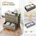 3 Drawer Dresser with Charging Station, Small Dresser Grey Chest of Drawers, 31.5" W Gray Wood Dressers for Bedroom, Living Room, Hallway, Home Office, 15.75" D X 31.5" W X 31.5" H