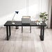 47 Inch Black Solid Wood Computer Desk | Sturdy Metal Base | Modern Home Office Desk | Durable Study Writing Table for Workspace, Multiple