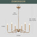 Golden Farmhouse Chandelier Dining Room Six Lights
