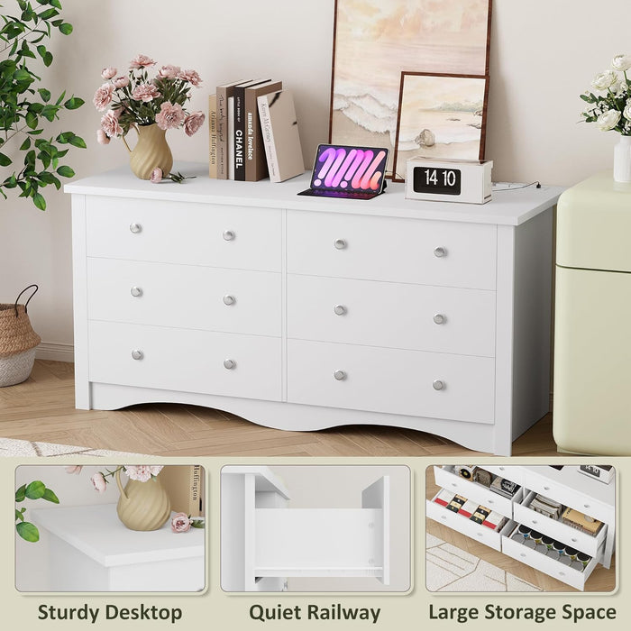 Eggshell WardrobeSystem USB Power Outlet 6 Drawers
