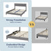 Queen Bed Frame with Upholstered Adjustable Headboard, Platform Bed with Wood Slats, Heavy Duty Mattress Foundation, No Box Spring Needed, Easy Assembly, Light Grey