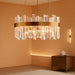 19.7'' Dimmable Modern LED Crystal Chandeliers,Gold Chandelier Light Fixture, 3 Colors Contemporary Pendant Ceiling Light for Dining Room Living Room Kitchen Island Entryway Foyer ,With Remote Control