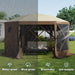 12X12Ft Pop up Canopy Tent, 6-Sided Pop-Up Gazebo Screen Tent with Mesh Windows, Outdoor Canopy Shelter Tent with Carrying Bag, Large Shade Tents for Camping, Backyard, Patio, Lawn, Brown