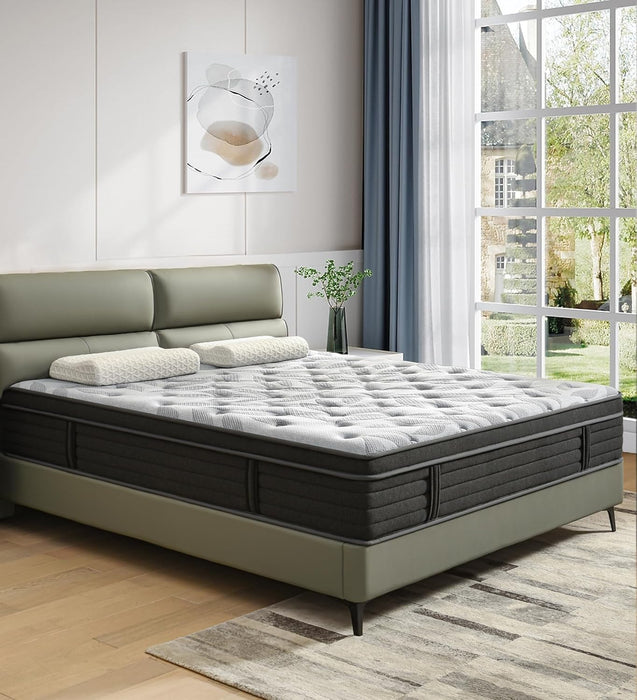 12 Inch Full Mattress, Medium Firm Hybrid Mattress in a Box