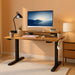 Electric Standing Desk with Monitor and Laptop Workstation, 47 X 24 Inches Height Adjustable Sit Stand up Desk, Computer Workstation with Cup Holder and Hook, Cable Holes, Rustic Brown