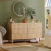 Wood 6 Drawers Dresser, 53.2" W Fluted Modern Dressers for Bedroom