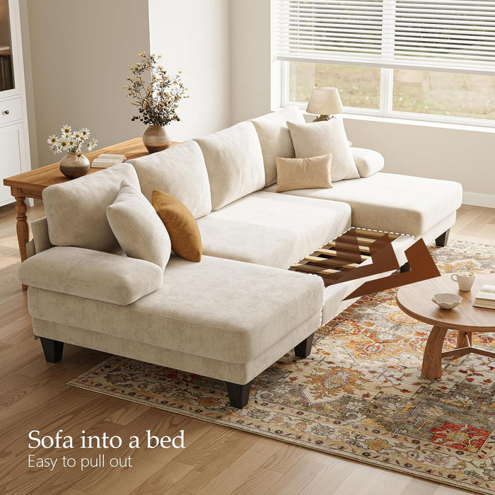 Sleeper Sofa Bed 112Inches PullOut LivingRoom Comfort