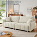 Cream Chenille Sleeper Sofa Bed With ExpandedStorage