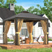 Erommy 10' X 10' Hardtop Gazebo,Outdoor Gazebo with Aluminum Frame,Galvanized Steel Double Roof