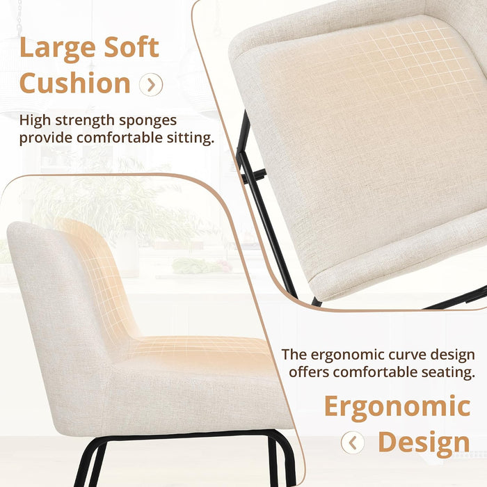 26 Inch Counter Height Bar Stools Set of 3, Linen Upholstered Barstools, Barstool with Back, Comfortable Bar Chairs, Modern Counter Stools for Kitchen Counter Island