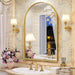 Gold Arched Mirror, 24 X 32 Inch Arch Wall Mirror, Brass Metal Frame Bathroom Mirror, Arched Top Bathroom Vanity Mirror for Living Room Bedroom Mantel Entryway Hallways
