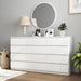 White 12 Drawer Dresser for Bedroom,Modern Long Deep Drawer Dresser,Wood Storage Chest of Drawer, Storage Organizer Drawers for Living Room