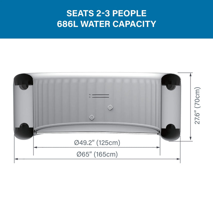 London 2-3 Person Inflatable Hot Tub Spa + Cover, Rapid Heating up to 104°F, 105 Water Jets, 181 Gal Capacity