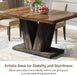 Tribesigns 47-Inch Dining Table for 4, Black Kitchen Dinner Table with Heavy Duty Pedestal, Farmhouse Wooden Eating Table for Home, Dining Room, Small Space, Black & Brown