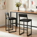 Bar Stools, Set of 2 Bar Chairs with Backrest and Footrest, 26" PU Leather Counter Height Barstools, PU Cushioned Seat, Metal Frame, for Kitchen, Dining Room, Home Bar, Black BABK11R01