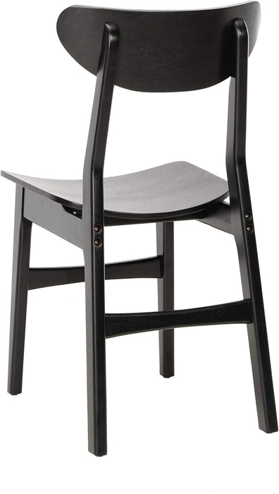 Home Lucca Retro Black Dining Chair, Wood, Set of 2