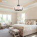 Black Drum Chandelier Eight Light Pendant Fixtures