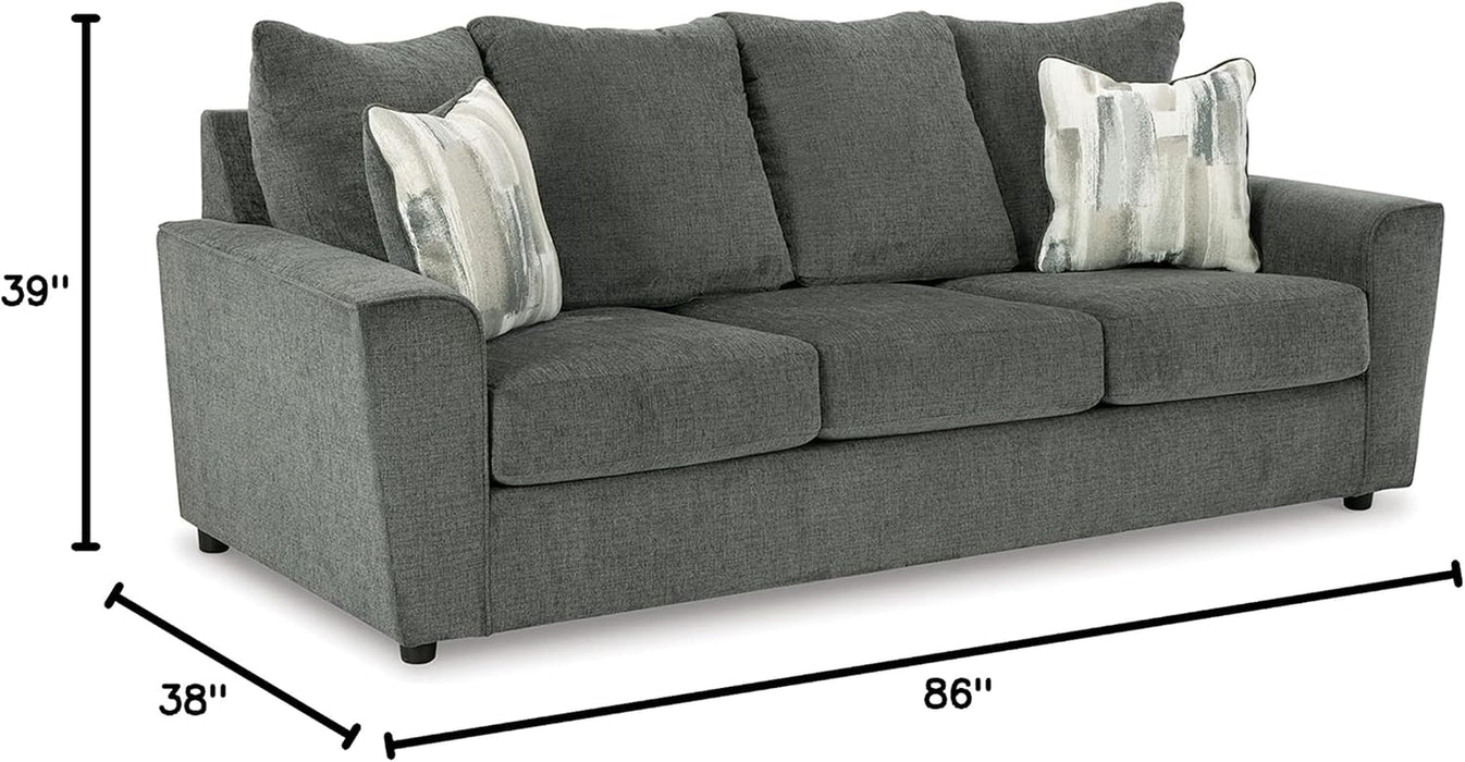 Stairatt Casual Sofa with Flared Arms, Gray