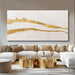 Canvas Abstract Art White Large Wall Decorations for Living Room Gold Foil Abstract Wall Hanging Oil Painting for Office 29"X 58" Home Decor