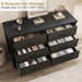47" Wide Fluted 6 Drawer Dresser for Bedroom, Black