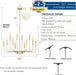 Gold 32-Inch 12-Light Chandelier Dining Room Fixture