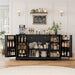54Inch Black Contemporary Buffet Cabinet With Drawers