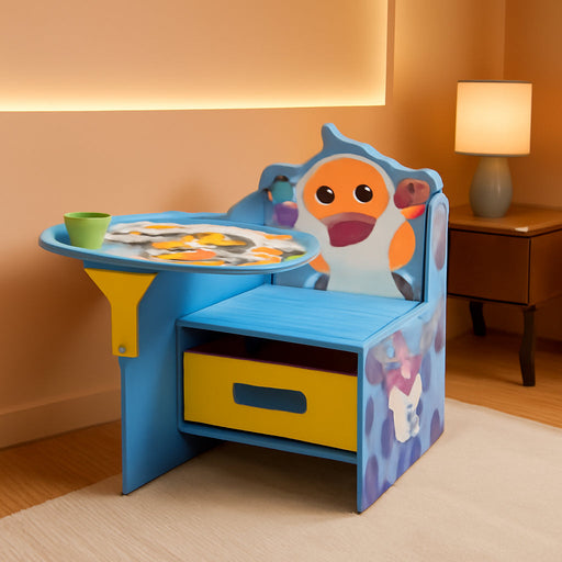 Baby Shark Chair Desk with Storage Bin - Ideal for Arts & Crafts, Snack Time, Homeschooling, Homework & More by
