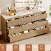 Fluted Dresser for Bedroom with 9 Drawers,62.99" Modern Chest of Drawers with Faux Marble Top, Curved Profile Design,Dresser TV Stand, Wood Drawer Organizer for Living Room, Hallway, Wood