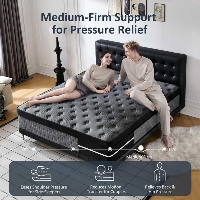Full Size Mattress, 12 Inch Hybrid Full Mattress, Medium Firm
