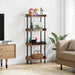 Vintage Rustic Four Tier Wooden Bookshelf SturdyFrame