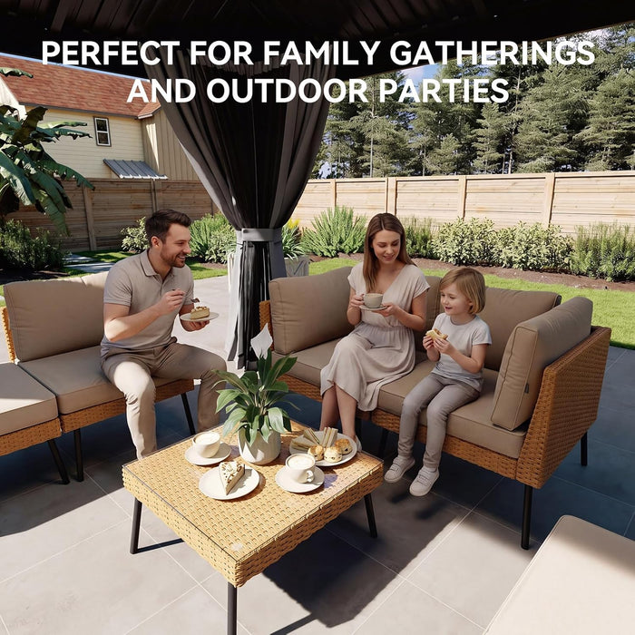10' X 14' Permanent Hardtop Gazebo with Galvanized Steel Double Roof and Aluminum Frames Outdoor Large Pavilion Gazebo for Patio Deck Garden, Nettings and Curtains Included, Gray