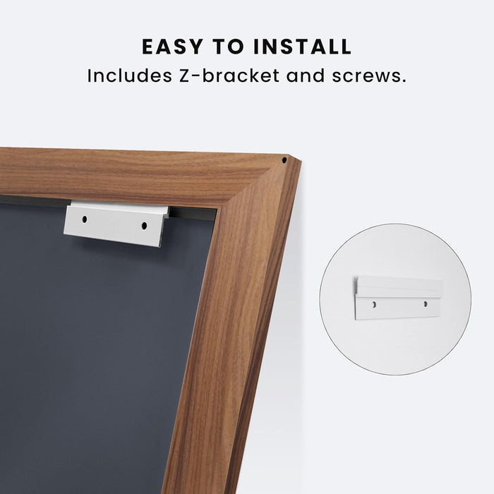 Bathroom Mirror for Wall, 60 X36 Inch (Walnut Wood Grain)