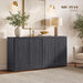 Buffet Cabinet with Storage Accent Sideboard with 4 Doors 66.3" Wide Fluted Credenza Modern Buffet Table Media Console Cabinet Entryway Cabinets for Living Room Kitchen Dining Room Hallway