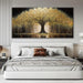 Large Golden Tree of Life Wall Art Decor Modern Ready to Hang Room Wall Decor Large Wall Art for Living Room Kitchen Office Bedroom Canvas Prints Decor 29X58 Inch