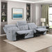 Wll Hugger Power Double Reclining Sof, Microfiber Home Theter Seting, Chrging Ports/Hidden Cup Holders/djustble Hedrest/Dimond Tufting, Power Recliner Couch for Living Room, Gry