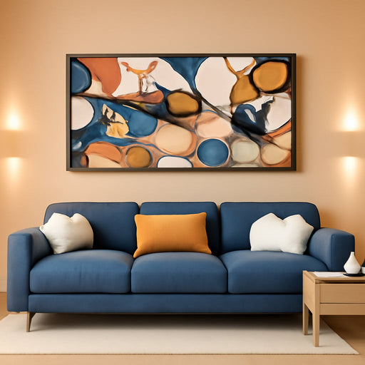 Paintings - Large Abstract Canvas Art - Framed Decor for Living Room, Bedroom, Office - Modern Colorful Artwork, Bedroom Aesthetic Wall Decorations, Oil Painting