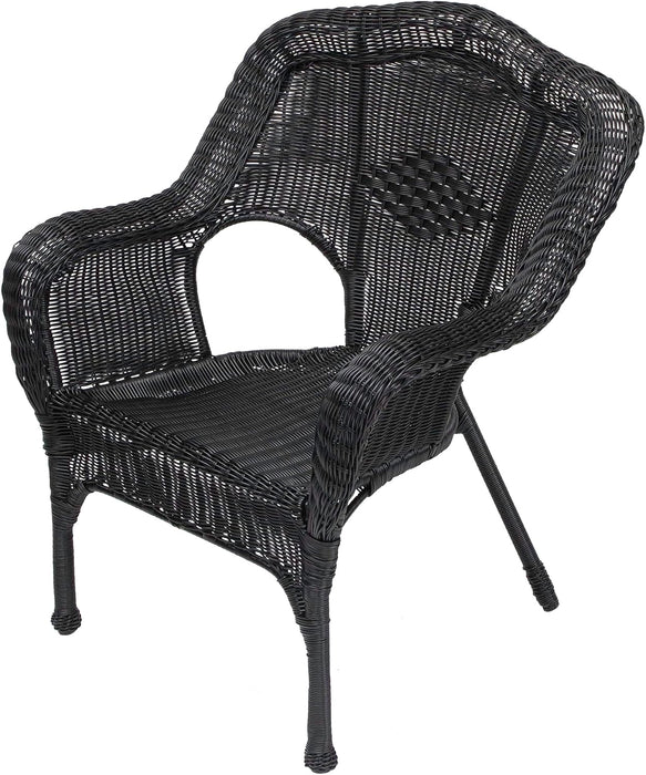 Wicker Outdoor Patio Conversation Set - Black - 4Pc