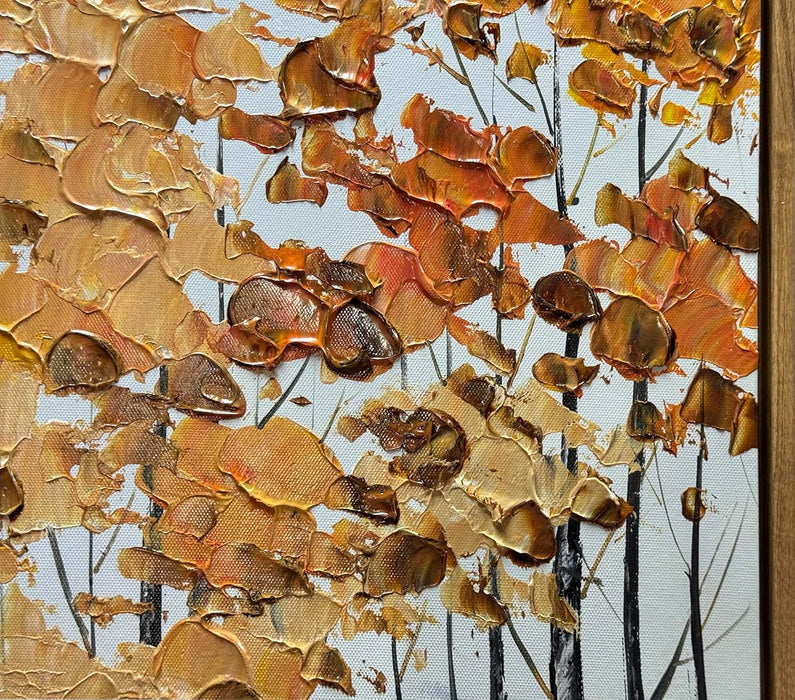 Framed 24X36 Inches Hand-Painted Oil Landscape Painting on Canvas, Living Room Wall Art