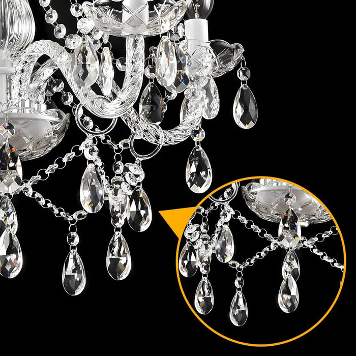 Plug In White Crystal Chandelier Pendant Illumination