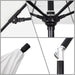 9' round Aluminum Pole Fiberglass Rib Market Umbrella, Crank Lift, Collar Tilt, White Pole, White Olefin