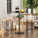 round Bar Table, Cocktail Tables with Metal Base & MDF Top, for Bistro Pub, Cafe, Black