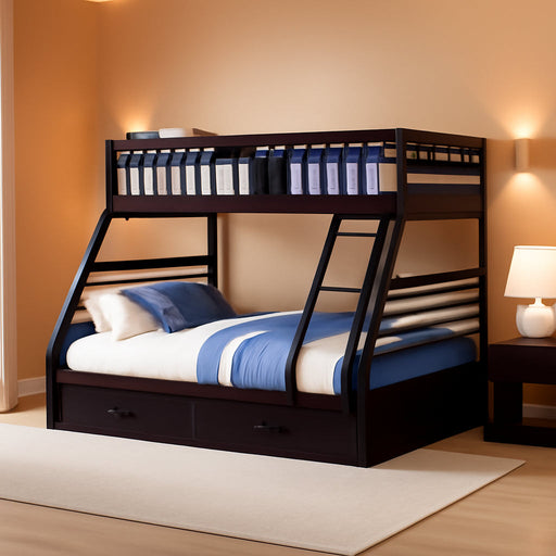 XL Twin/Queen Bunk Bed with Drawers, Espresso