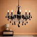 Black Crystal Chandelier Pendant Light 19in Diameter