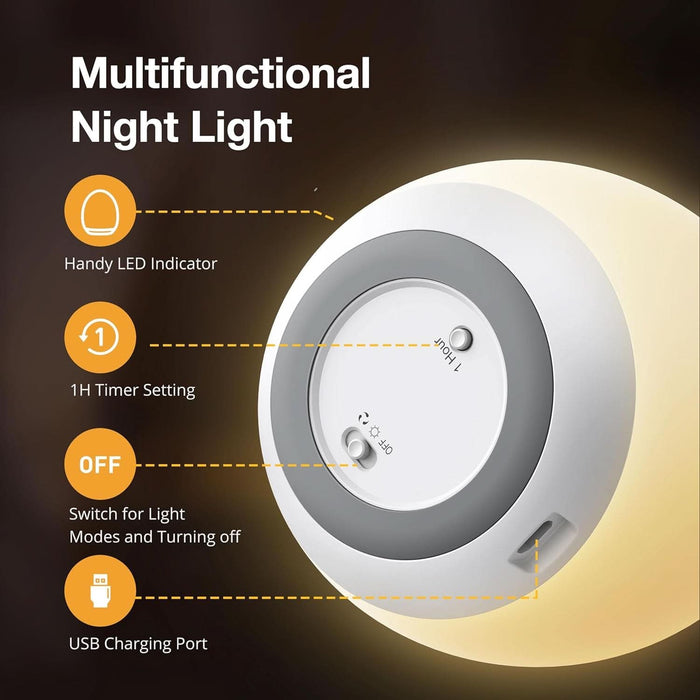 Night Light for Kids, Baby Egg Light with 7 Colors Changing Mode & Stepless Dimming, Nursery Night Lamp BPA Free,Rechargeable Egg Night Light for Breastfeeding 1H Timer & Touch Control, Wood