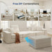 Beige Modular Sectional Sofa With Reversible Chaise