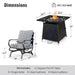 4 Seat 5-Piece Metal Outdoor Fire Pit Patio Set with Gray Cushions, Rocking Chairs and Square Fire Pit Table