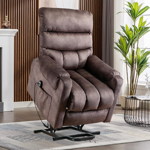 Brown Power Recliner with Side Pockets