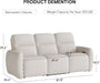 3 Seater Power Reclining Sofa, Overstuffed Recliner Couch with USB and Type-C Charge Ports, Reclining Couches for Living Room, Home Theater, RV (Beige, Fabric)